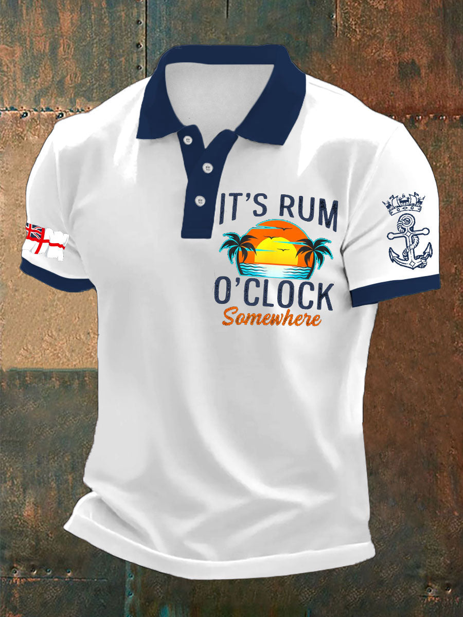 Men's Royal Navy Veteran Rum Lover Printed Casual Tops