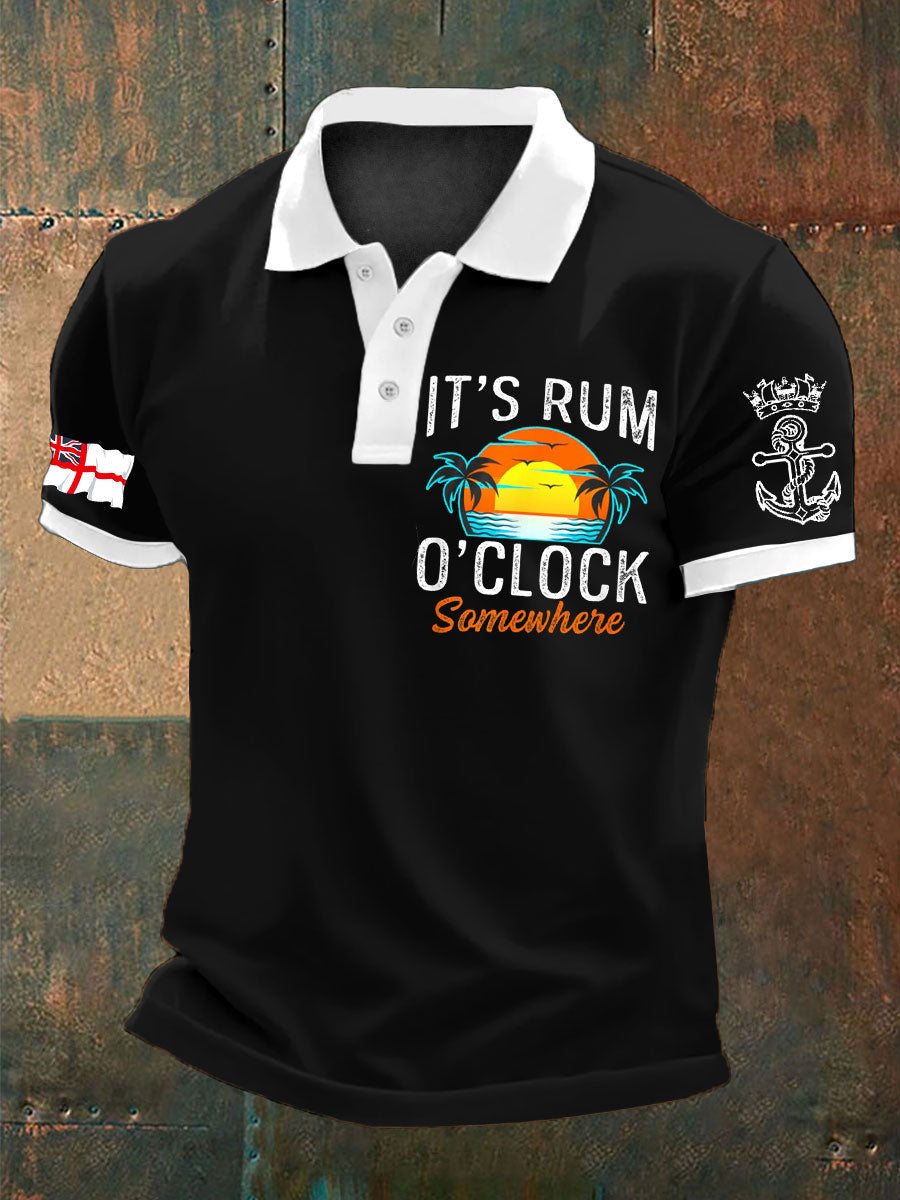 Men's Royal Navy Veteran Rum Lover Printed Casual Tops
