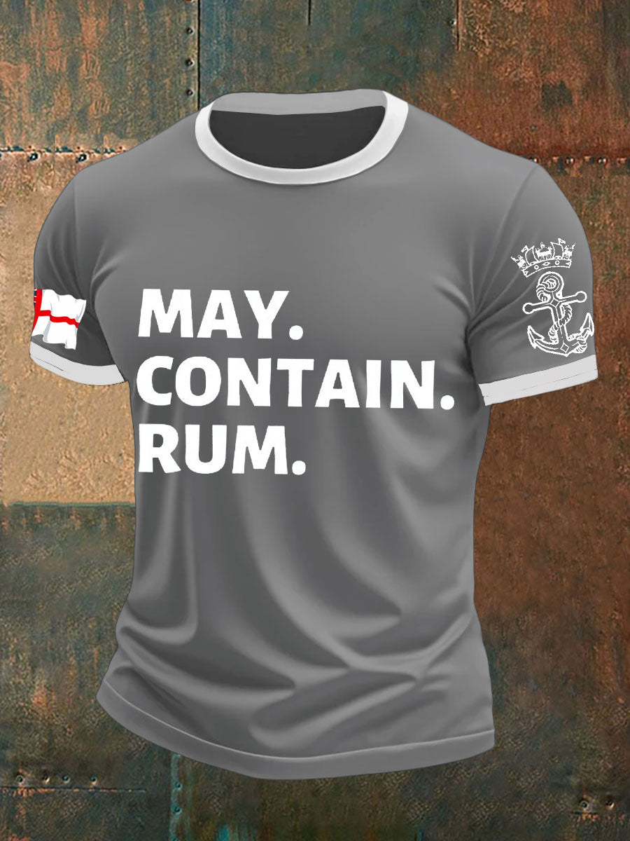 Men's Royal Navy Veteran Rum Lover Printed T-shirt