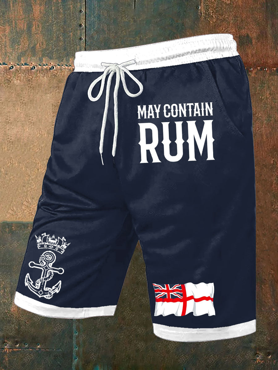 Men's Royal Navy Veteran Rum Lover Printed Shorts