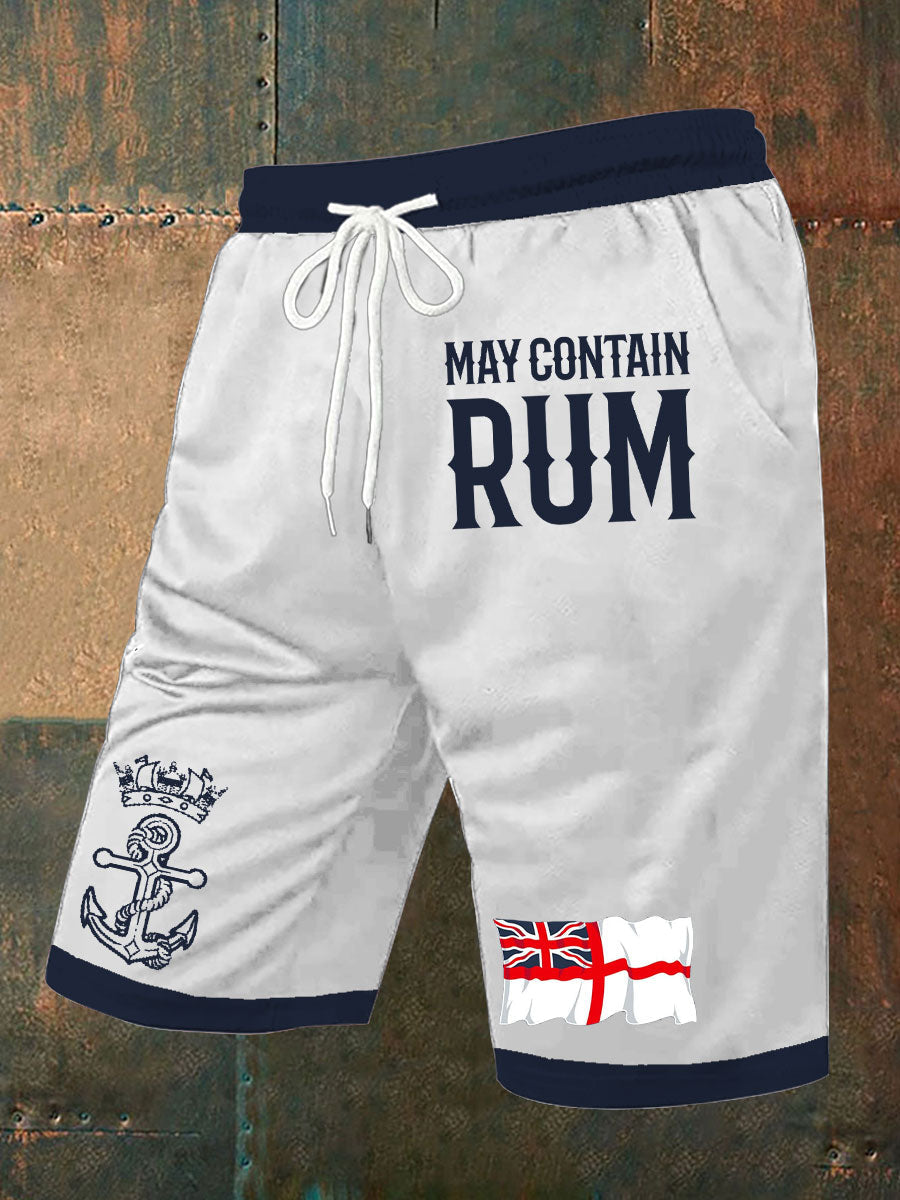 Men's Royal Navy Veteran Rum Lover Printed Shorts