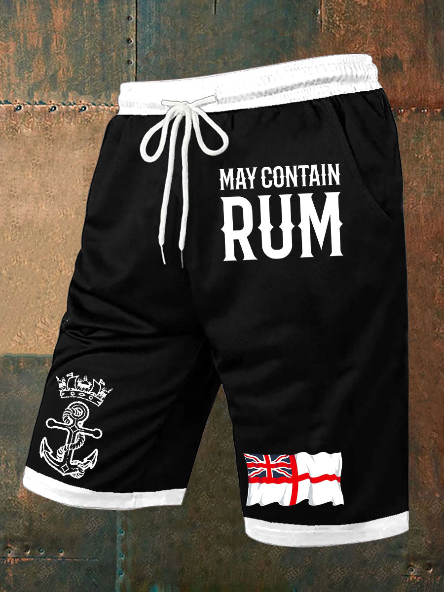 Men's Royal Navy Veteran Rum Lover Printed Shorts