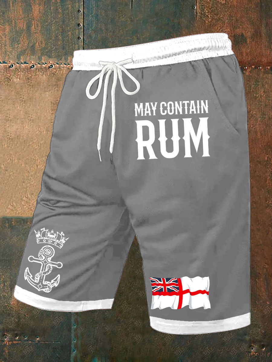 Men's Royal Navy Veteran Rum Lover Printed Shorts