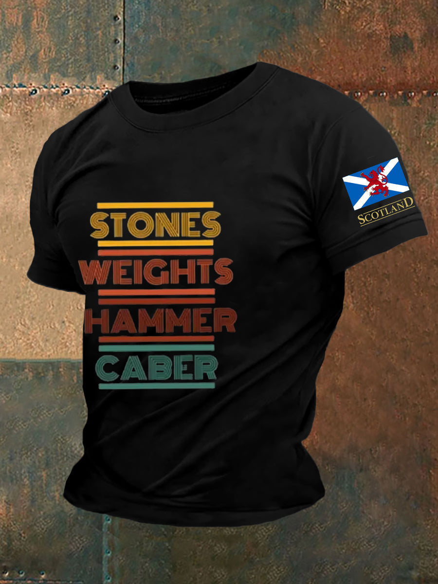 Men's Funny Scotland Highland Games Short Sleeves T-shirt