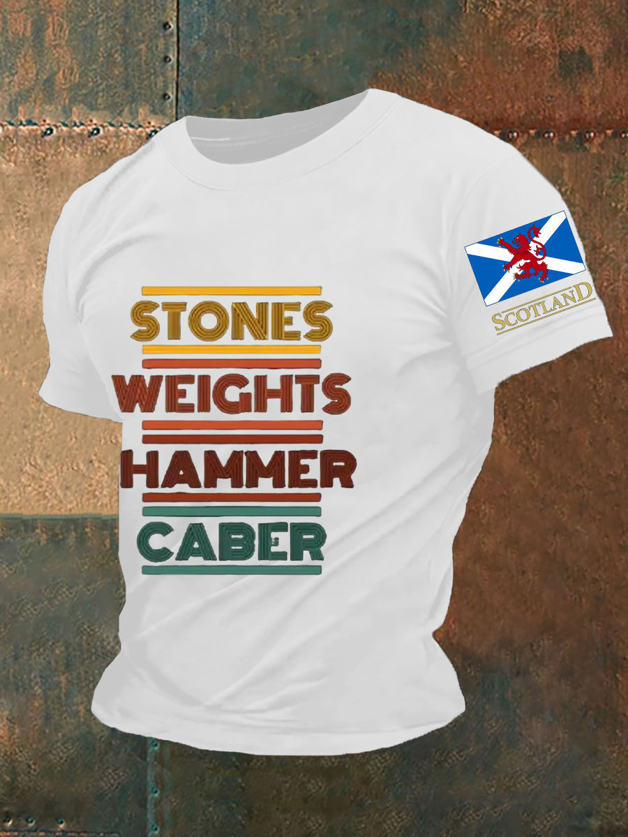 Men's Funny Scotland Highland Games Short Sleeves T-shirt