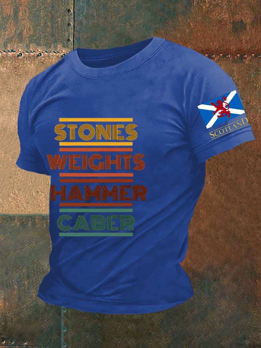 Men's Funny Scotland Highland Games Short Sleeves T-shirt