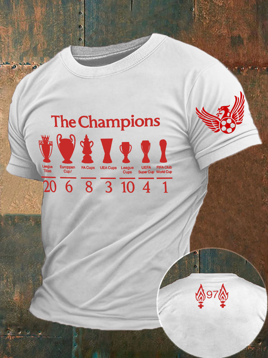 Men's Football 24/25 20th Champion Printed T-shirt