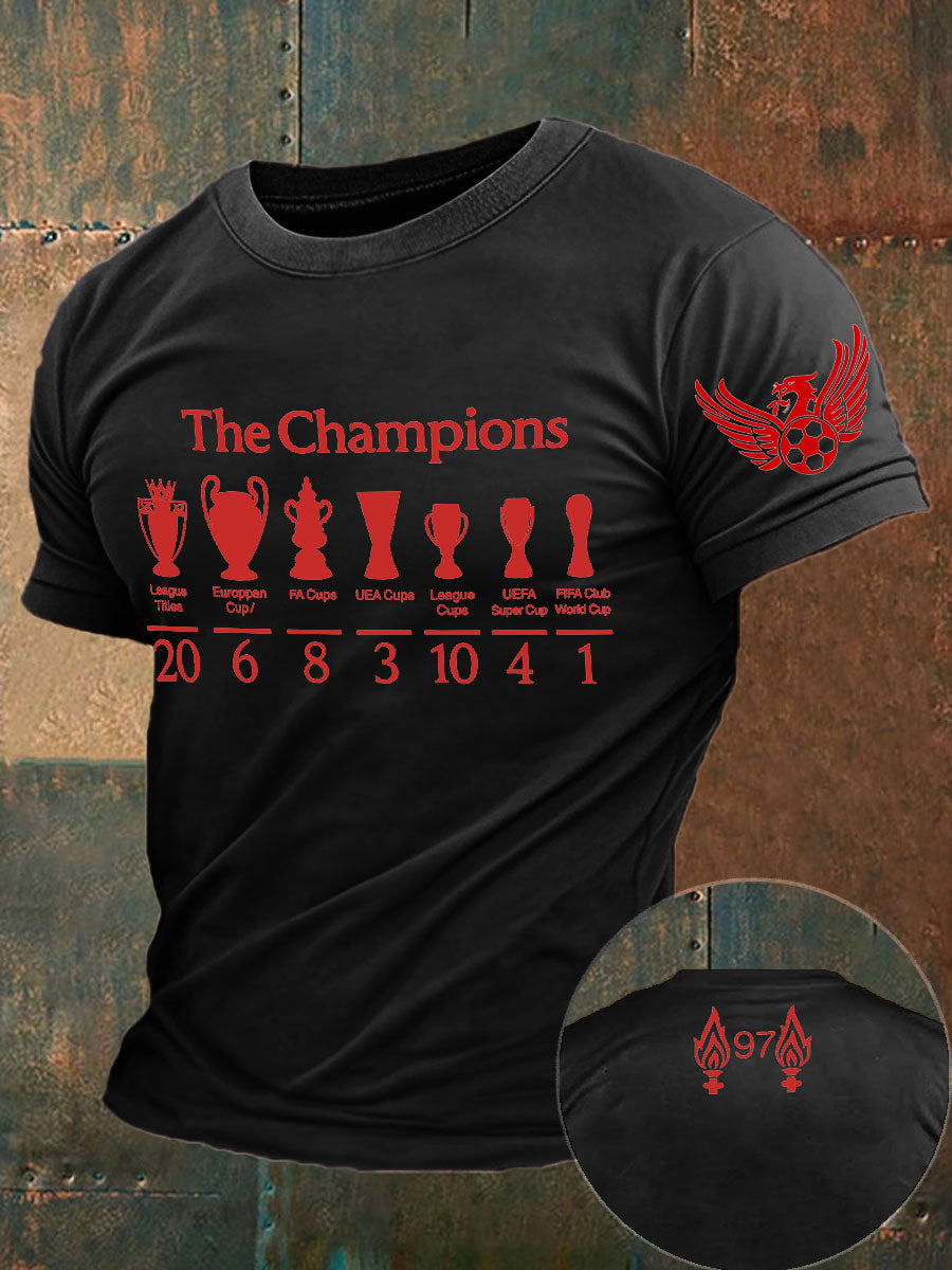 Men's Football 24/25 20th Champion Printed T-shirt