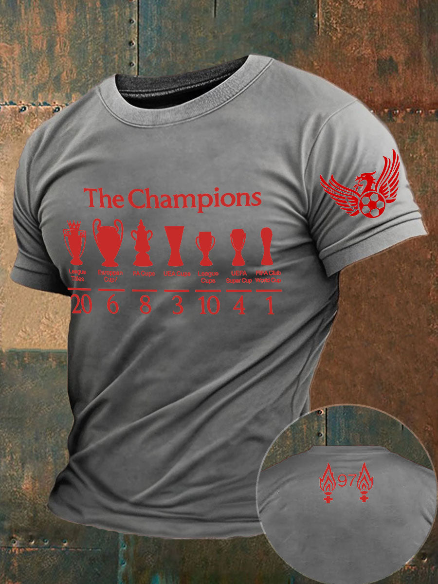 Men's Football 24/25 20th Champion Printed T-shirt