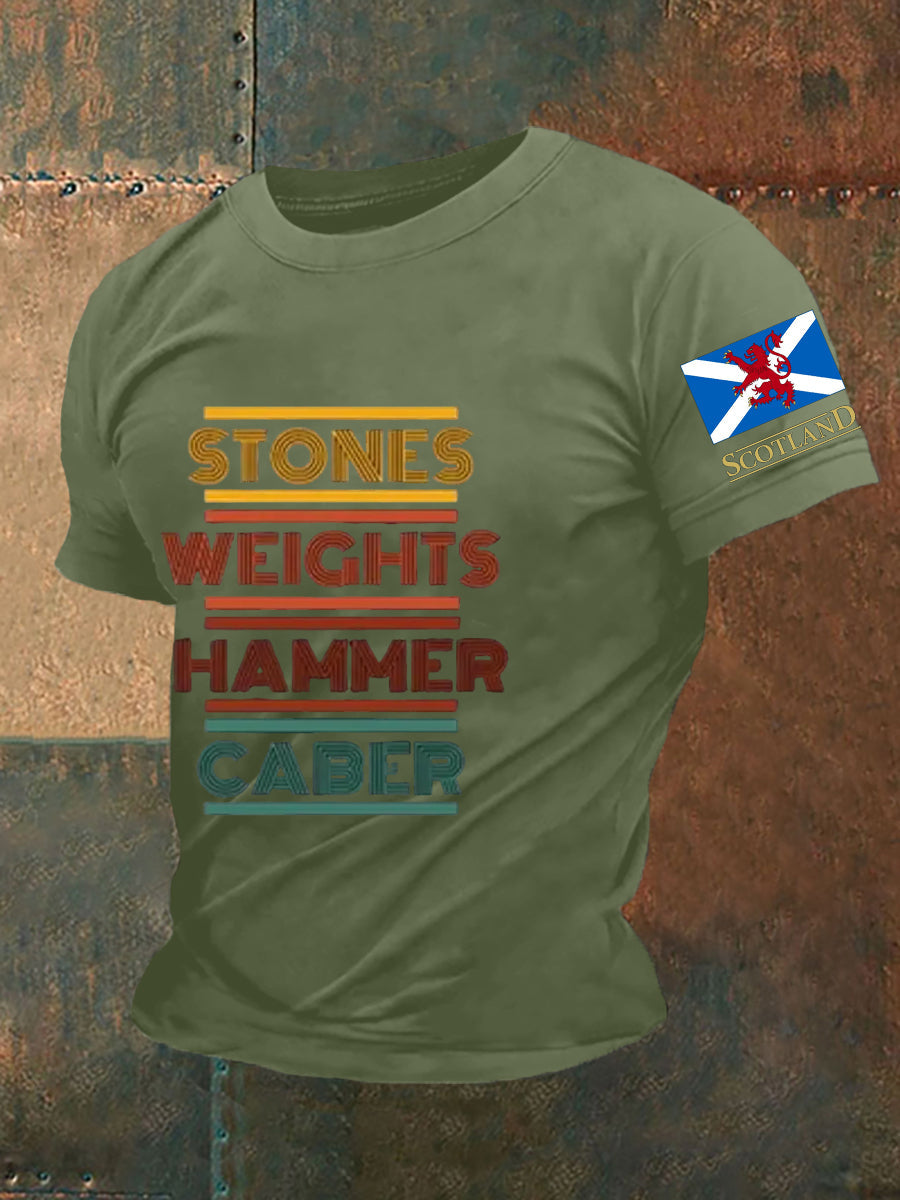 Men's Funny Scotland Highland Games Short Sleeves T-shirt