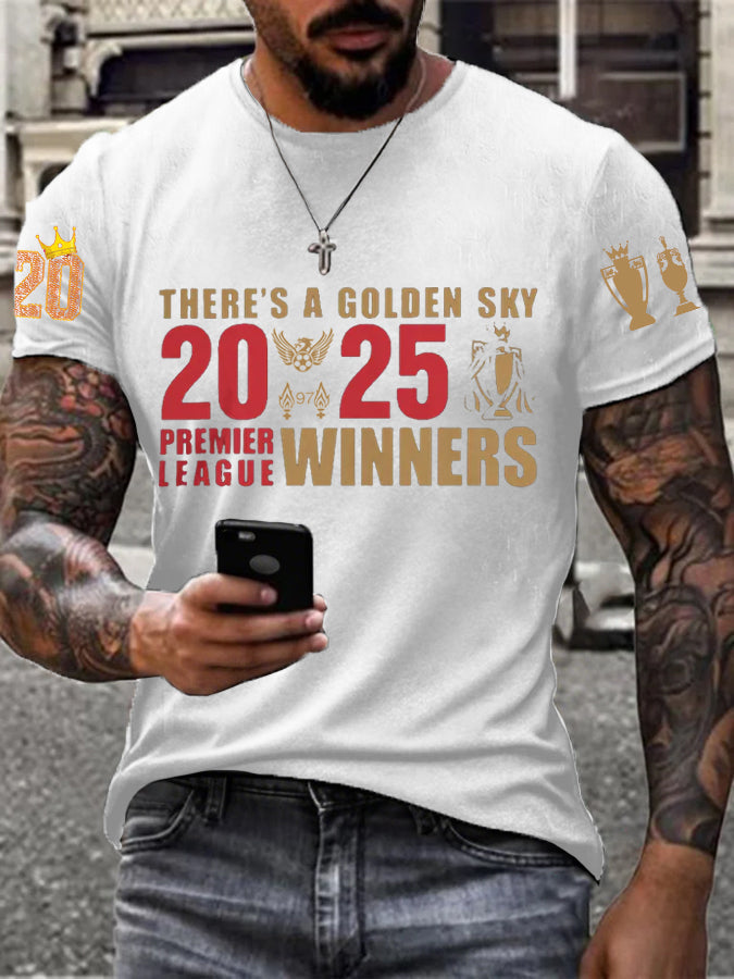 Men's Football 24/25 20th Champion Printed T-shirt