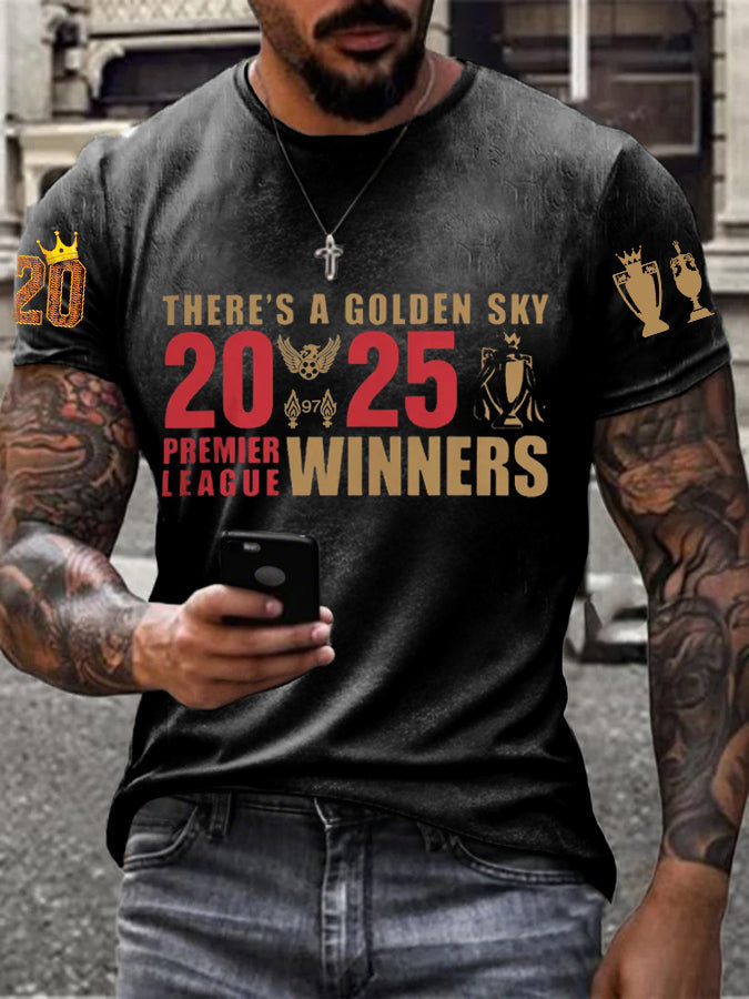 Men's Football 24/25 20th Champion Printed T-shirt