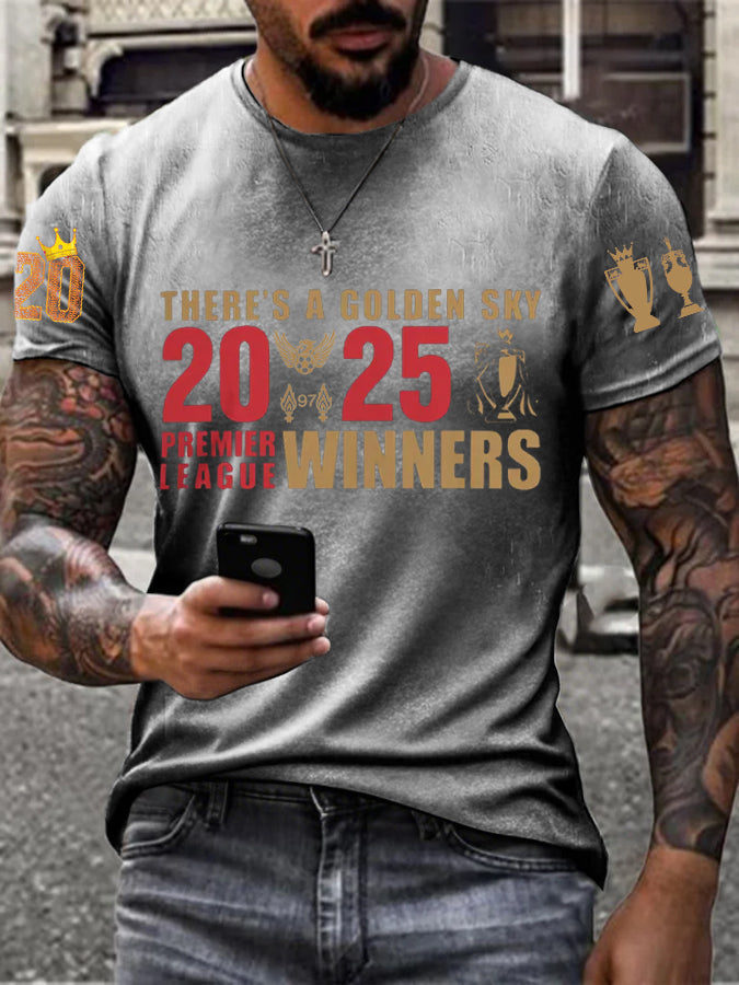 Men's Football 24/25 20th Champion Printed T-shirt