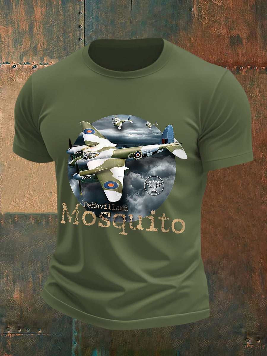 Men's Vintage Mosquito Print Casual Tee