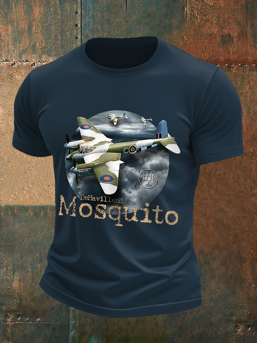 Men's Vintage Mosquito Print Casual Tee