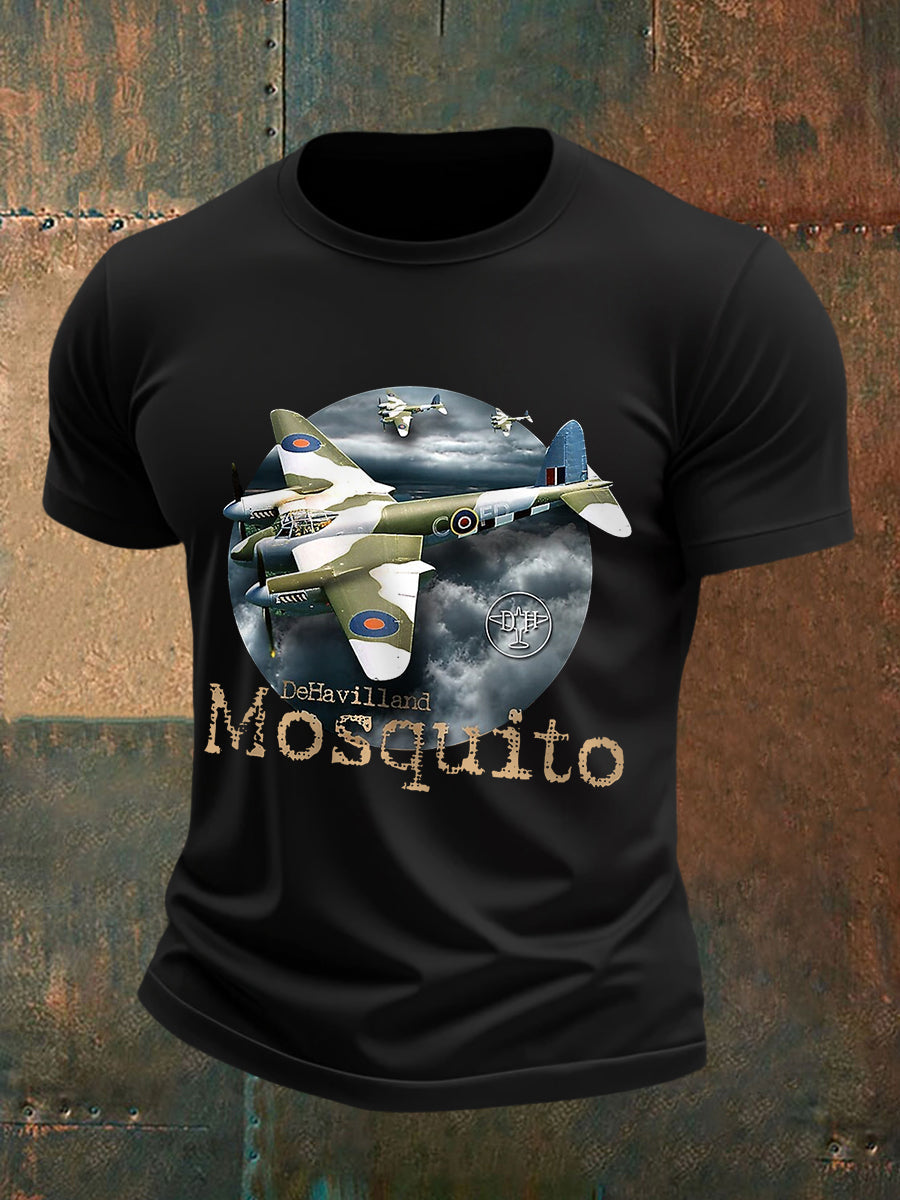 Men's Vintage Mosquito Print Casual Tee