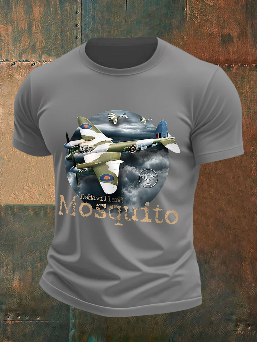 Men's Vintage Mosquito Print Casual Tee