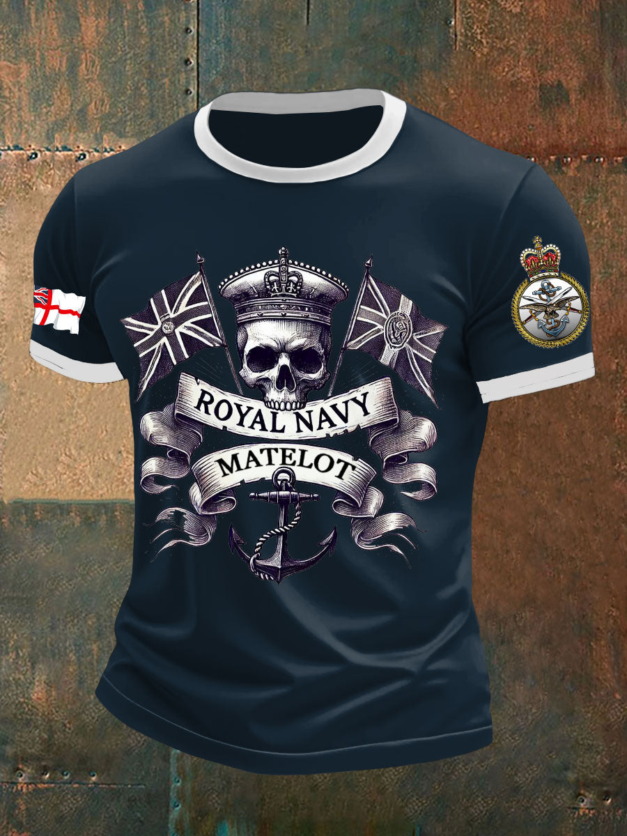 Men's Navy Veteran Printed T-shirt