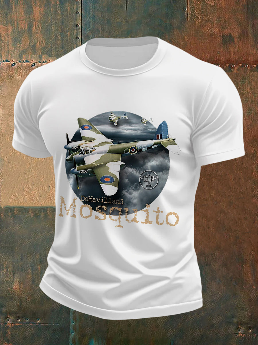 Men's Vintage Mosquito Print Casual Tee