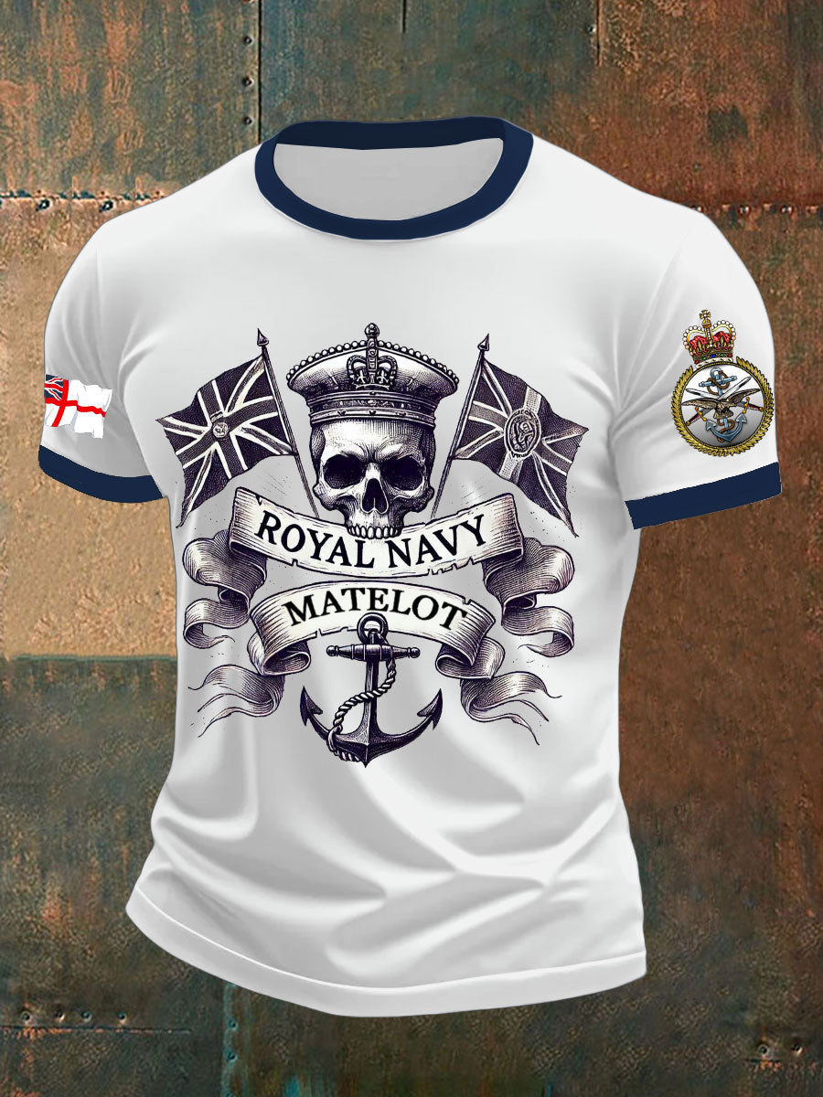 Men's Navy Veteran Printed T-shirt