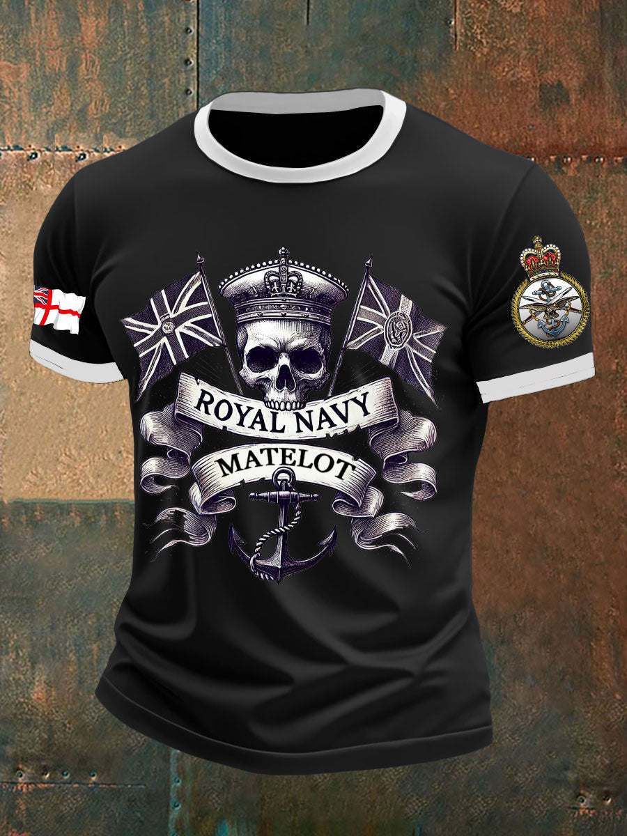 Men's Navy Veteran Printed T-shirt