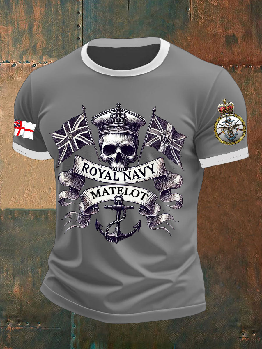 Men's Navy Veteran Printed T-shirt