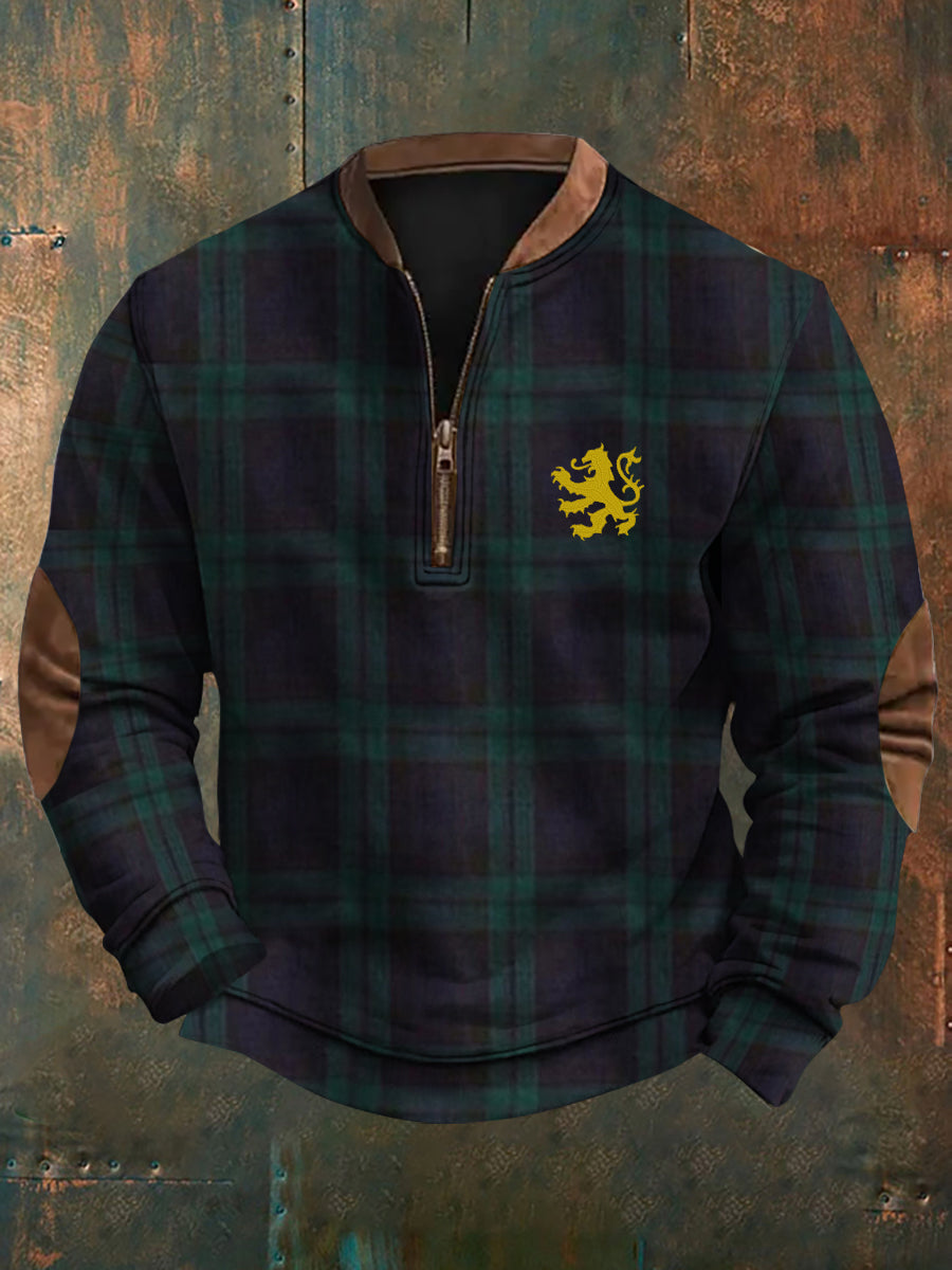 Men's Scotland Flag Printed Long Sleeve Sweatshirt