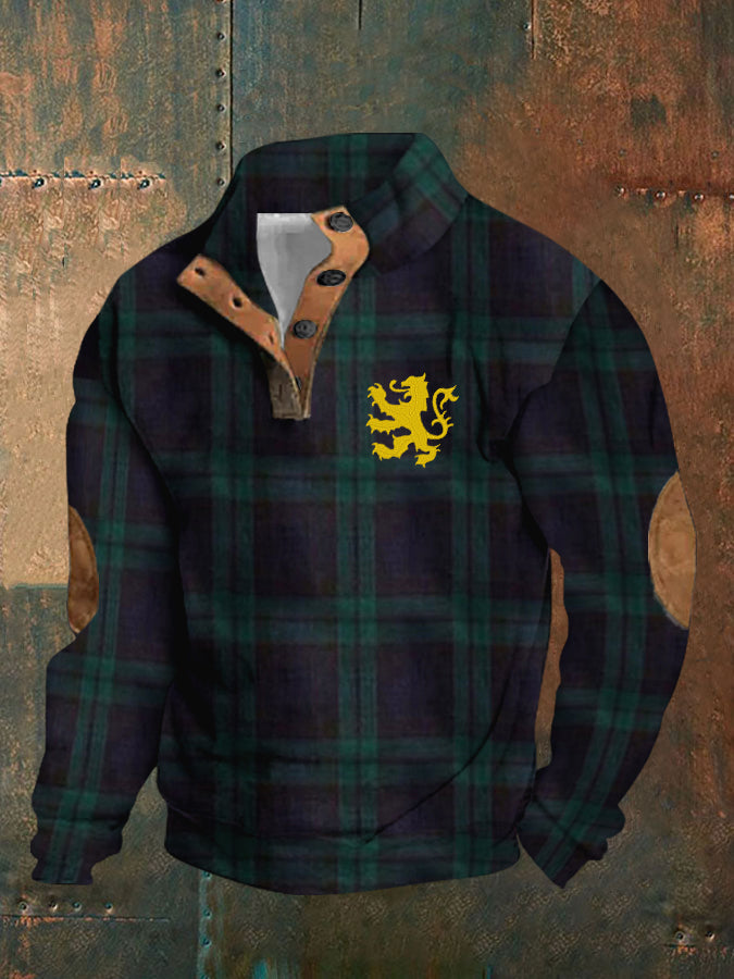 Men's Scotland Flag Printed Long Sleeve Sweatshirt