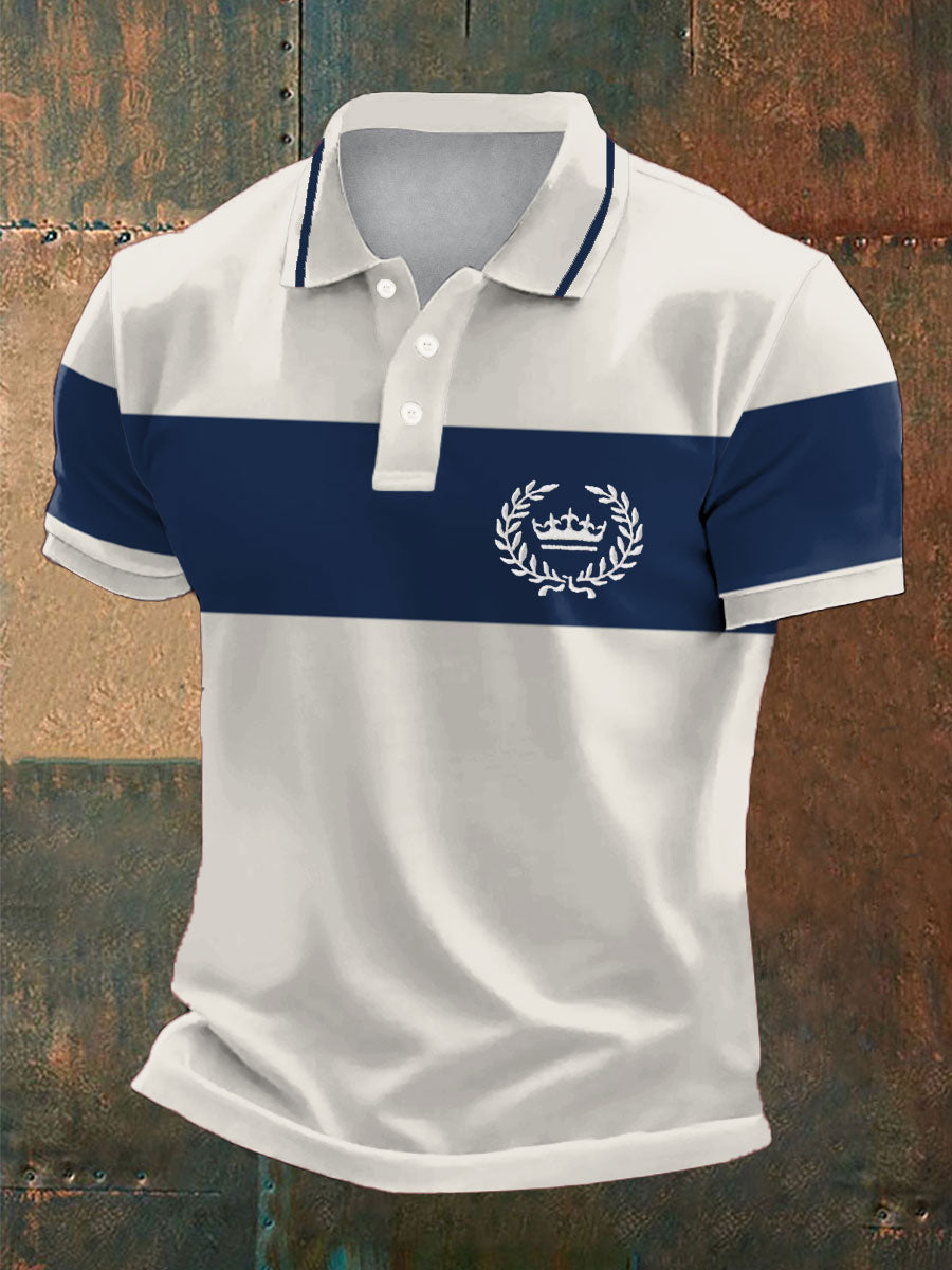 Men's Navy Veteran Printed Casual Tops