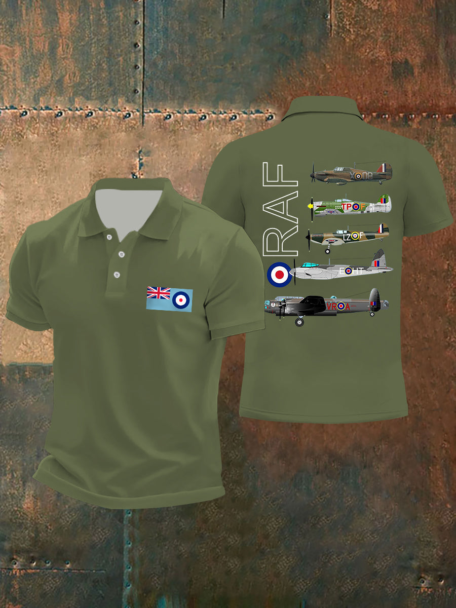 Men's Vintage Spitfire Lancaster Typhoon Hurricane Mosquito Print Casual Top