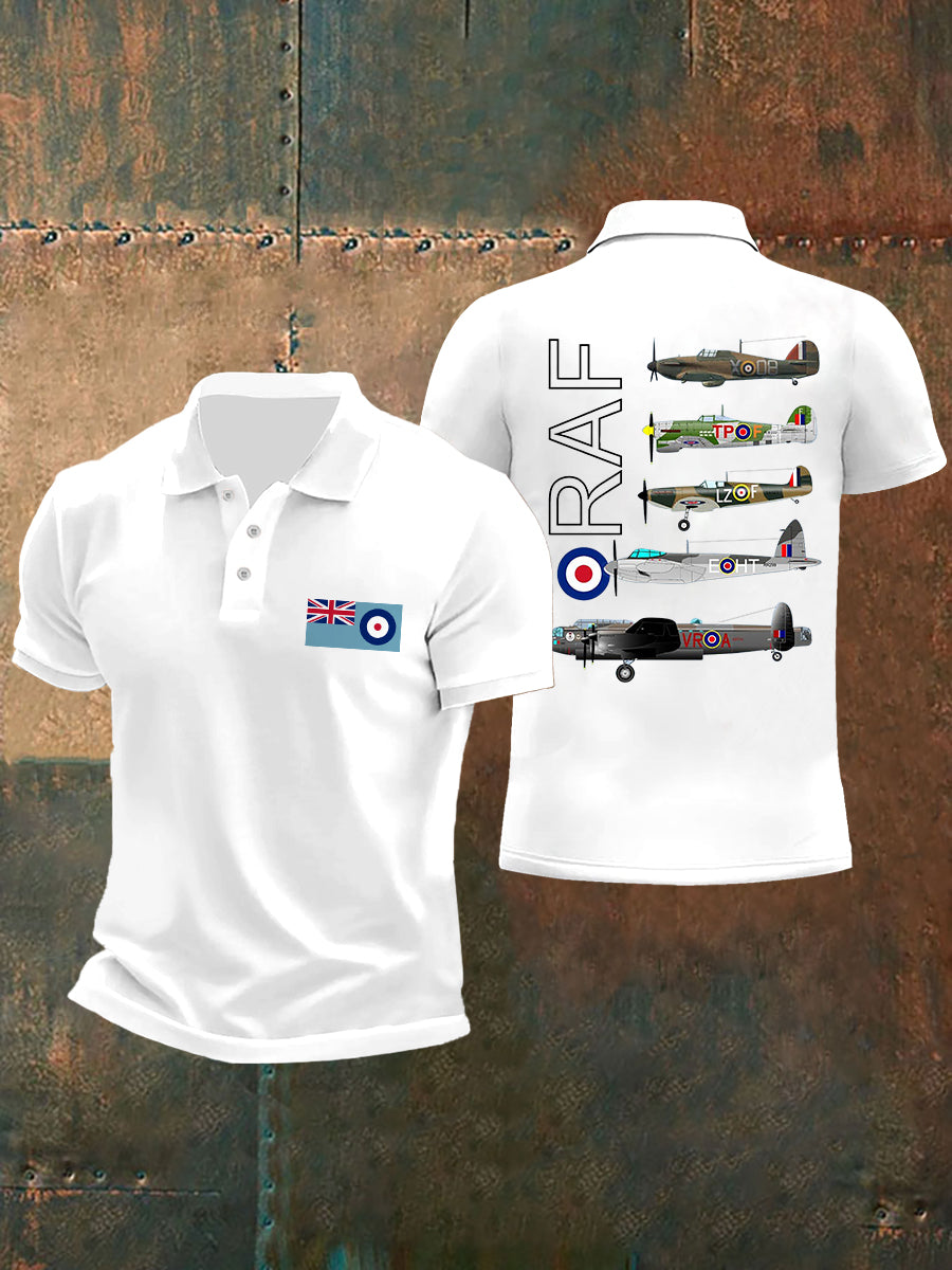 Men's Vintage Spitfire Lancaster Typhoon Hurricane Mosquito Print Casual Top