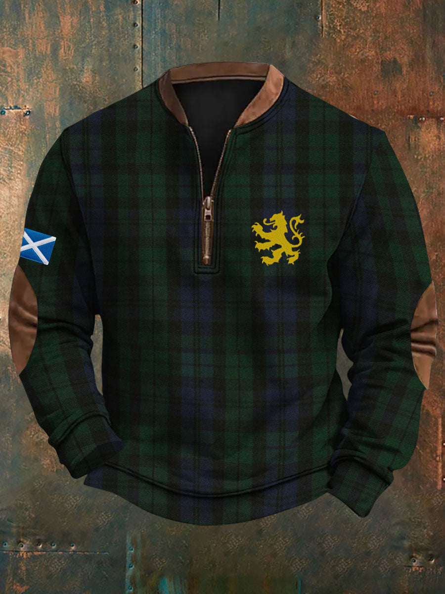 Men's Scotland Flag Printed Long Sleeve Sweatshirt