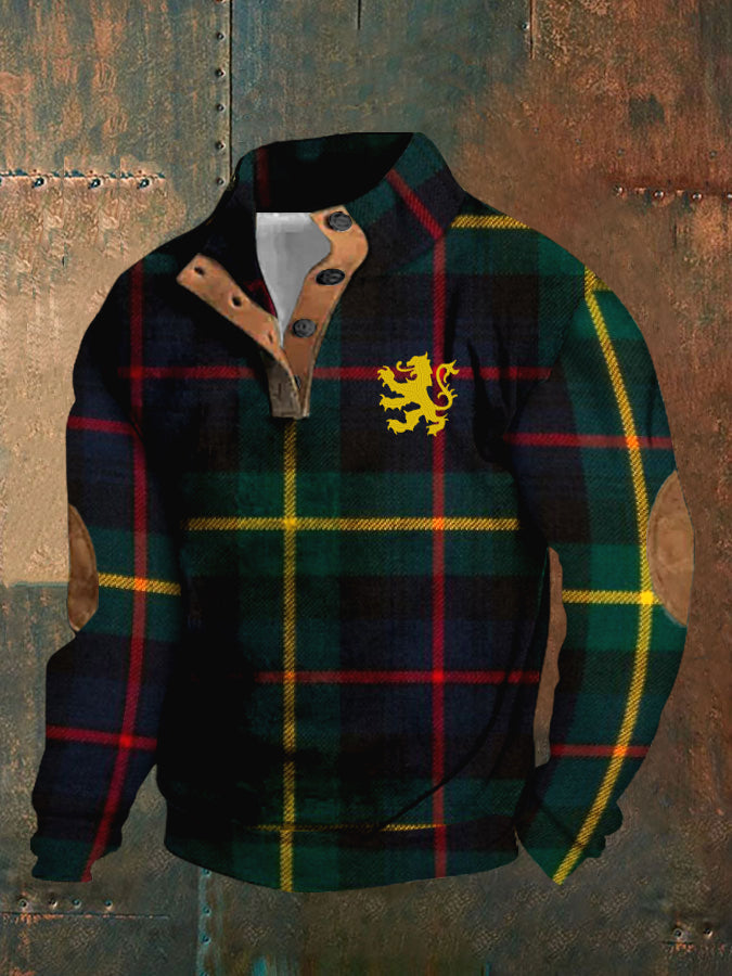 Men's Scotland Flag Printed Long Sleeve Sweatshirt