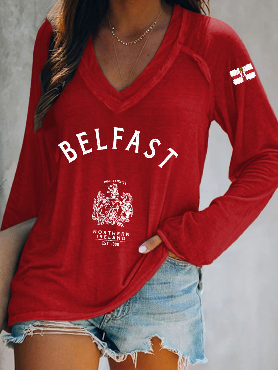 Women's Northern Ireland Printed Casual T-Shirt