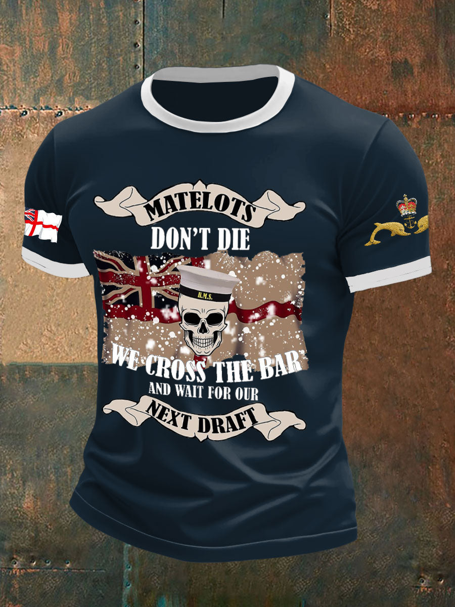 Men's Navy Veteran Submarine Printed T-shirt