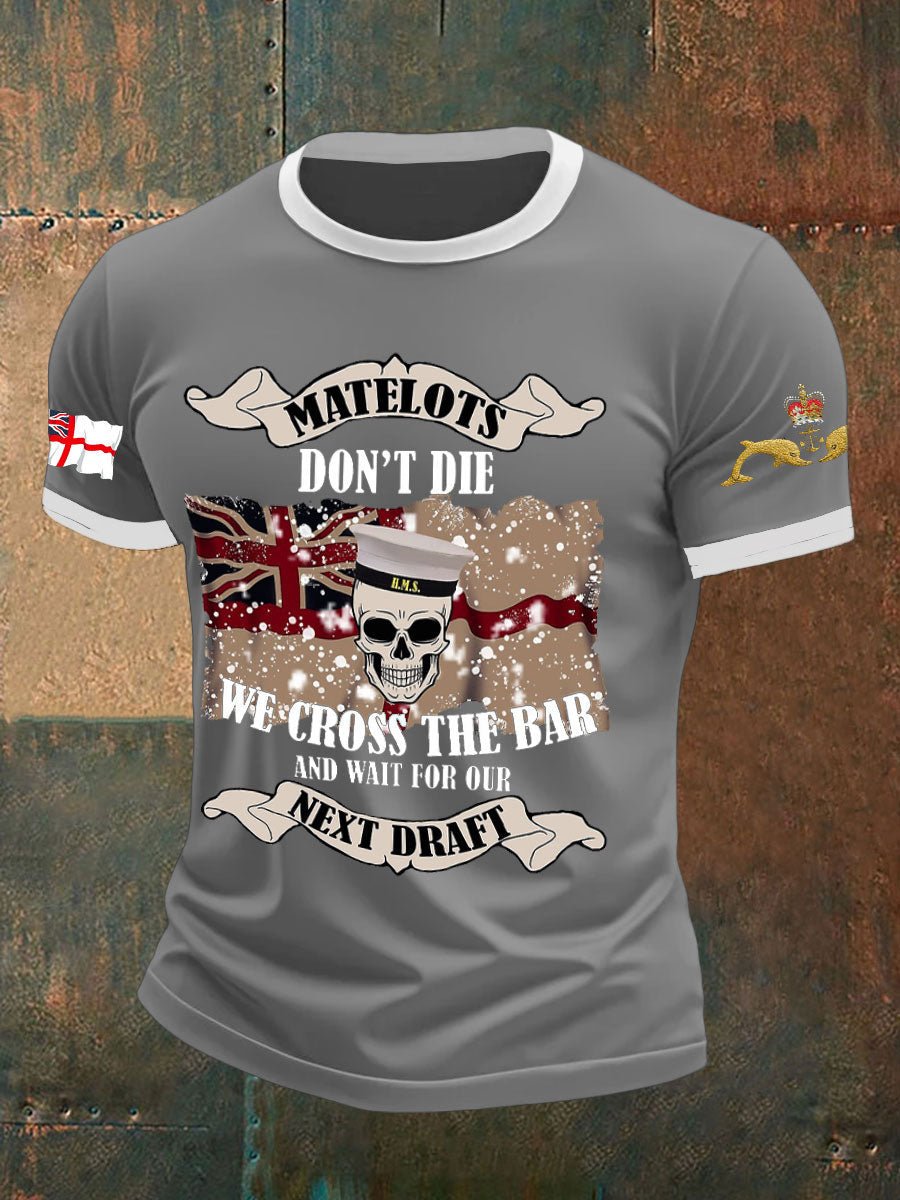 Men's Navy Veteran Submarine Printed T-shirt