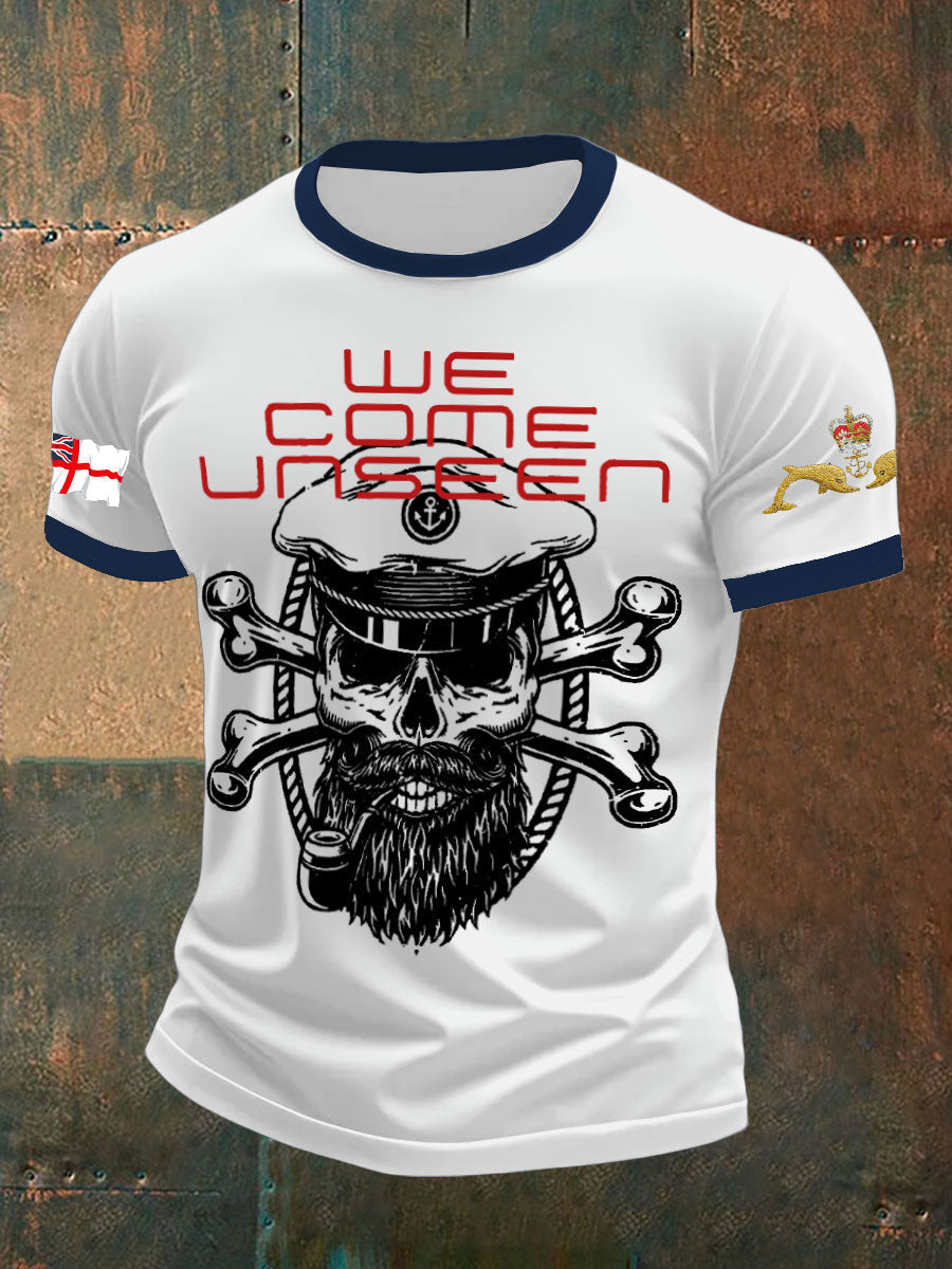 Men's Navy Veteran Submarine Printed T-shirt