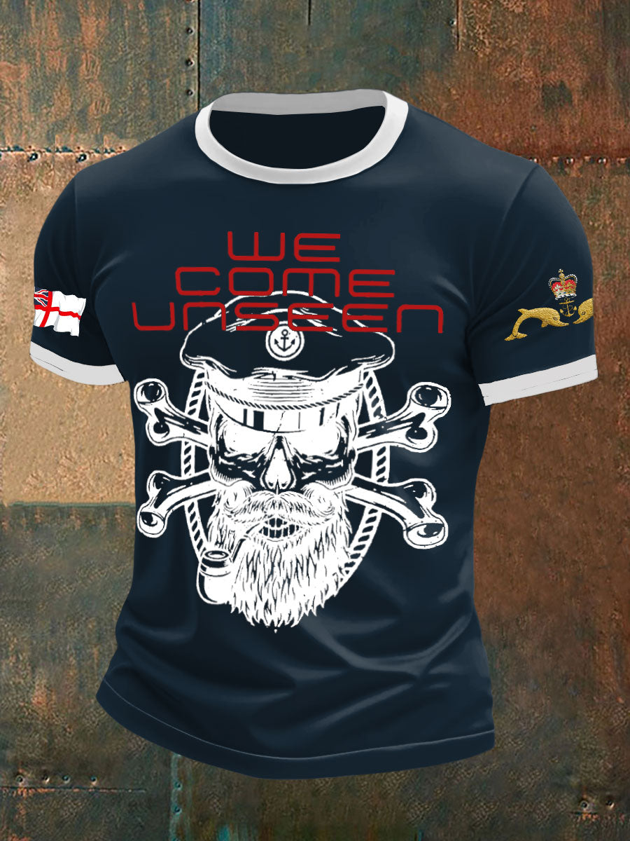 Men's Navy Veteran Submarine Printed T-shirt