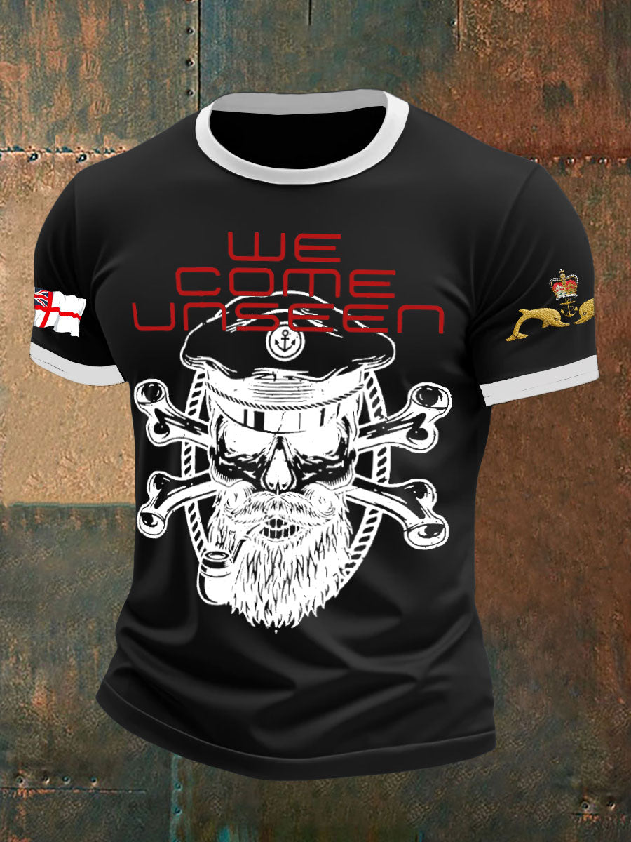 Men's Navy Veteran Submarine Printed T-shirt