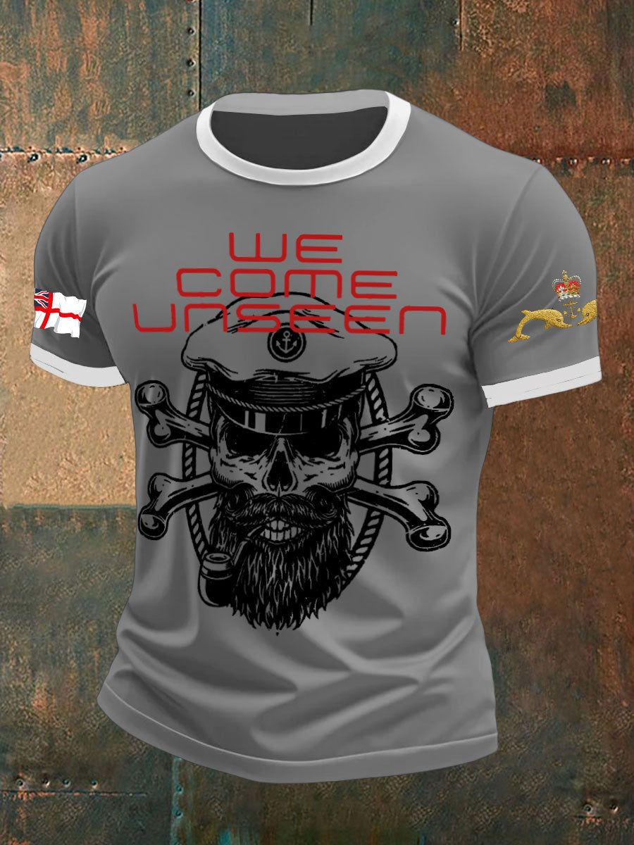 Men's Navy Veteran Submarine Printed T-shirt