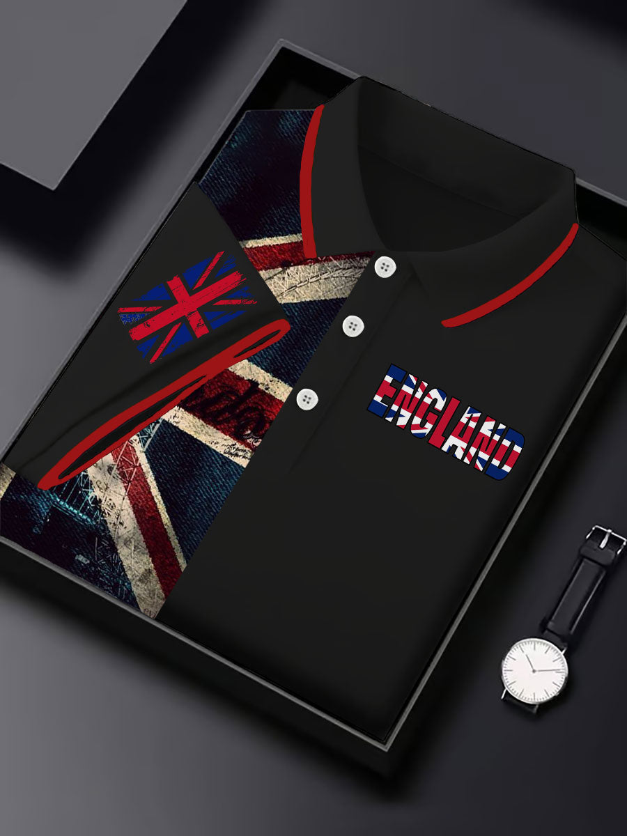 Men's Vintage England Flag Casual Shirt