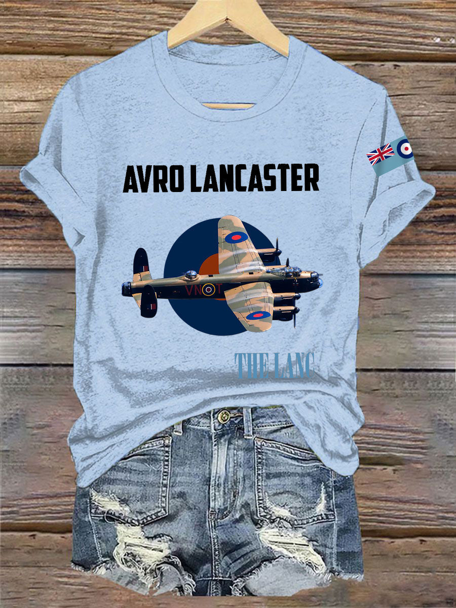 Women's Vintage Avro Lancaster Print Casual Tee