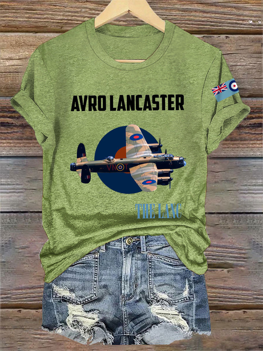 Women's Vintage Avro Lancaster Print Casual Tee