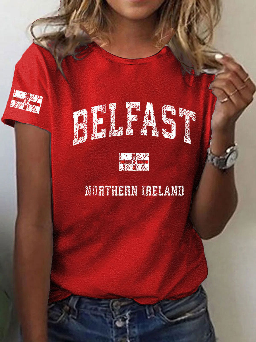 Women's Northern Ireland Printed Casual T-Shirt