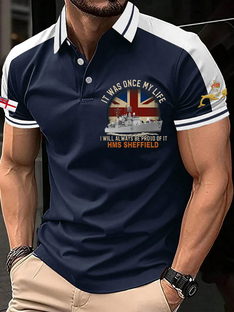 Men's Navy Veteran Submarine Printed Casual Tops