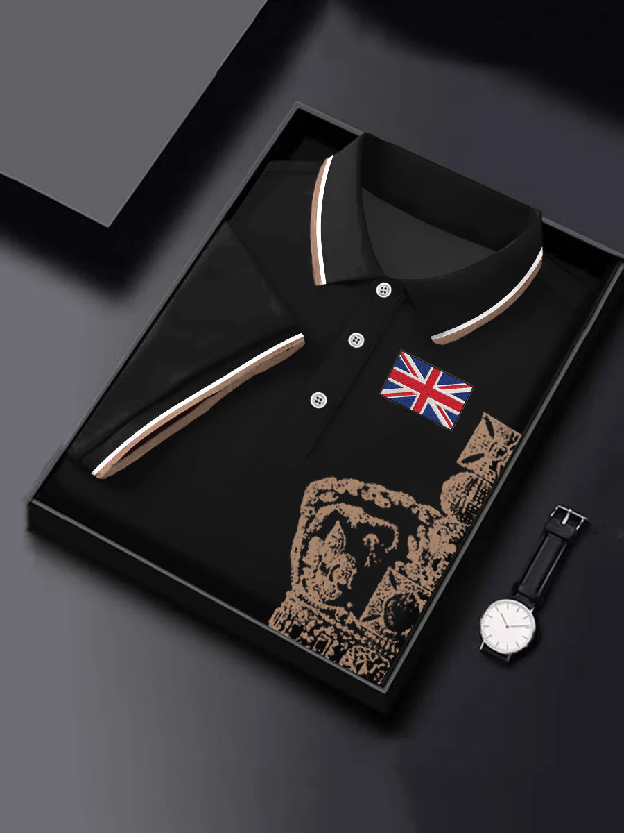 Men's United Kingdom Royal Print Short Sleeve Shirt