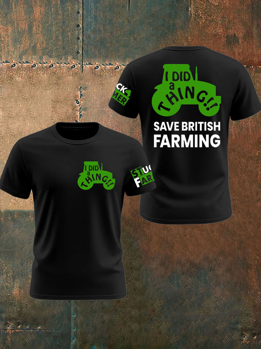 Men's British Farming Printed T-shirt