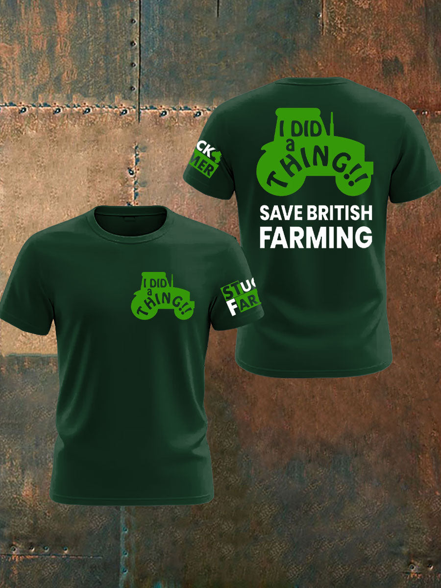 Men's British Farming Printed T-shirt