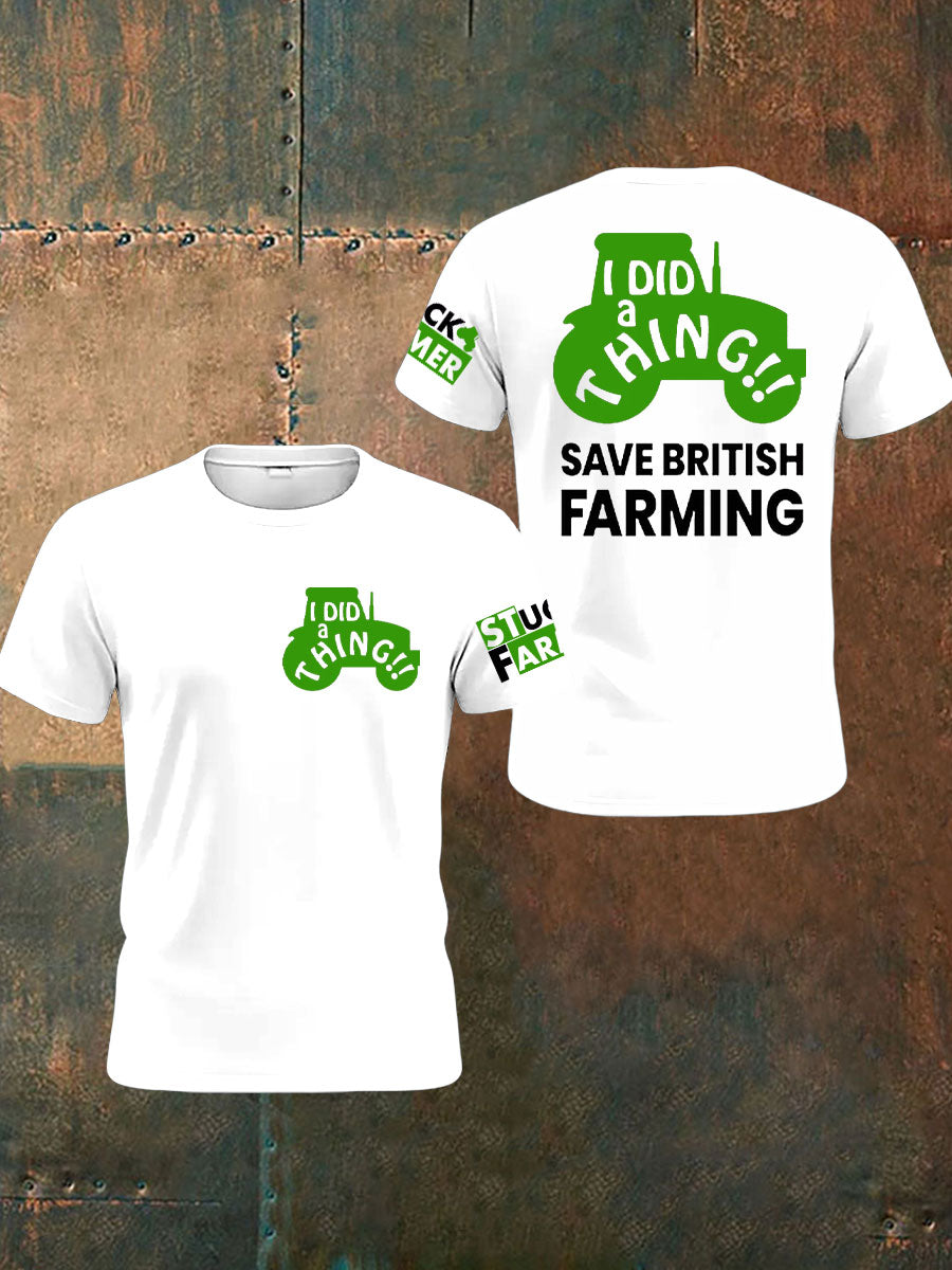 Men's British Farming Printed T-shirt
