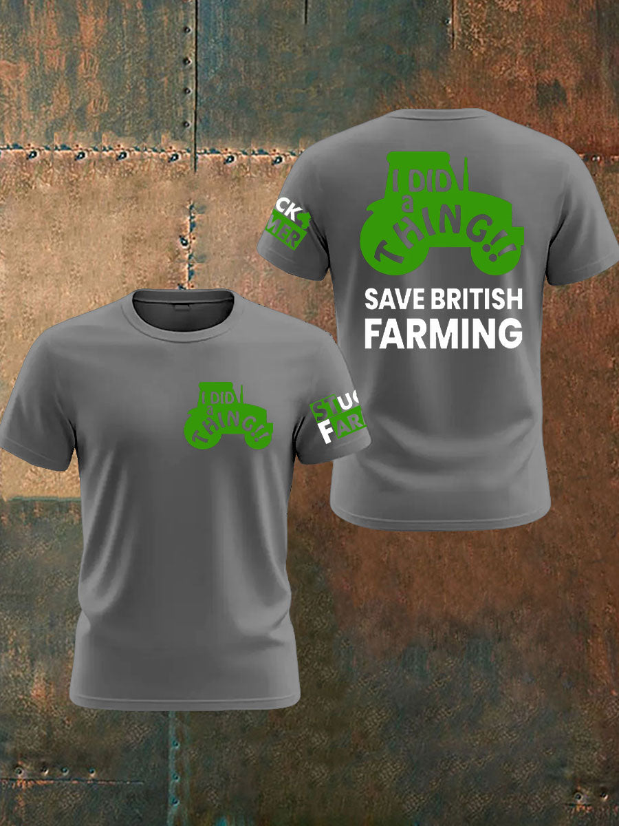 Men's British Farming Printed T-shirt